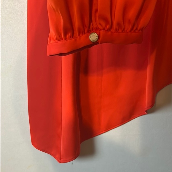 Rachel Roy Women's Asymmetrical Top Shirt Blouse Red Long Sleeves Size XXL - Picture 5 of 9